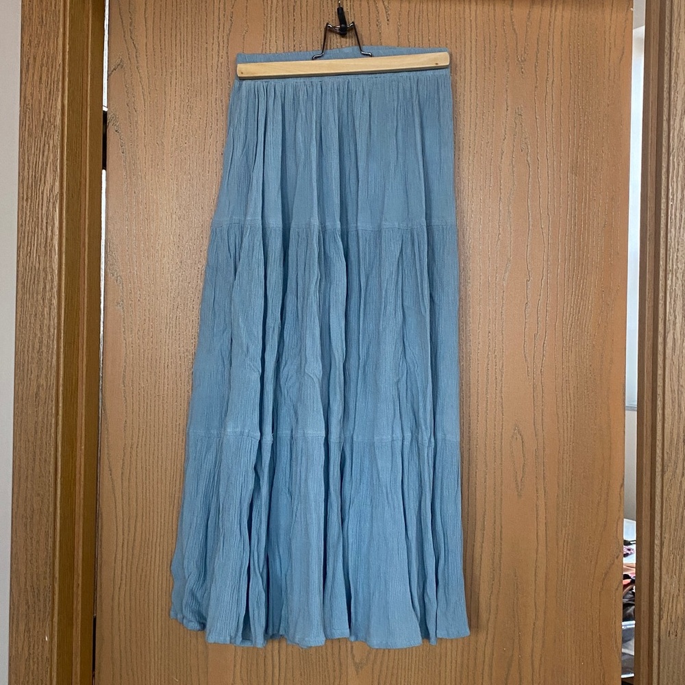 Patricia Wolf Textured Blue Skirt